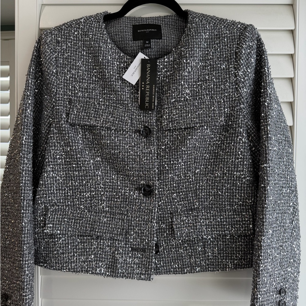 Banana Republic Factory Women's metallic Tweed Jacket